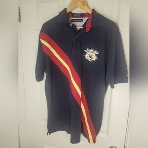 Tommy Hilfiger Vintage Logo Polo Shirt Short Sleeve Men’s Size L Navy Blue